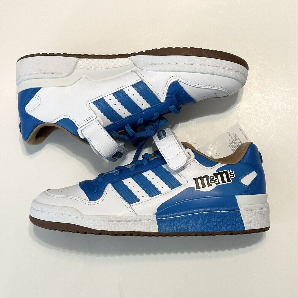 Adidas M&M's Brand Forum Low 84 Shoes Mens Size 9.5 Blue White EQT Yellow GZ1936 - Picture 3 of 11